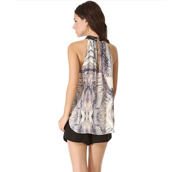 Haute Hippie silk blouse with studded choker - Picture 4 of 9